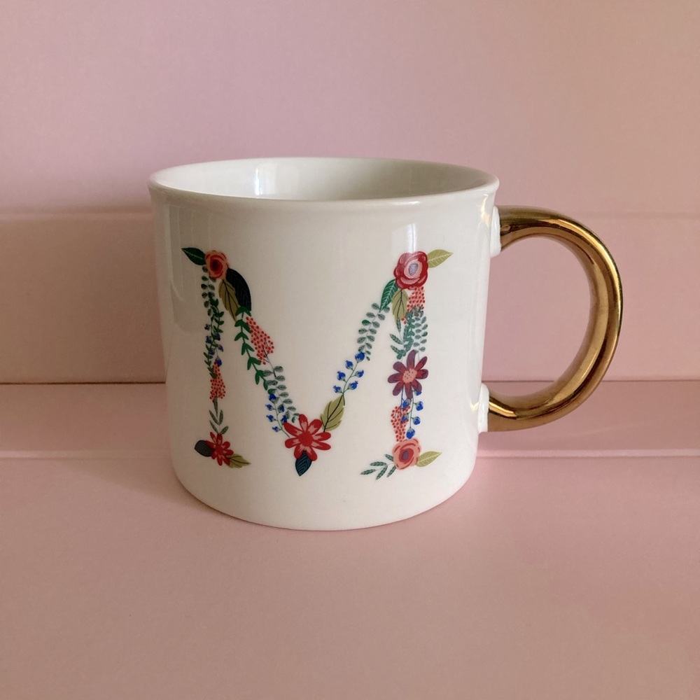 Opalhouse Target Floral Porcelain Ceramic mug M initial